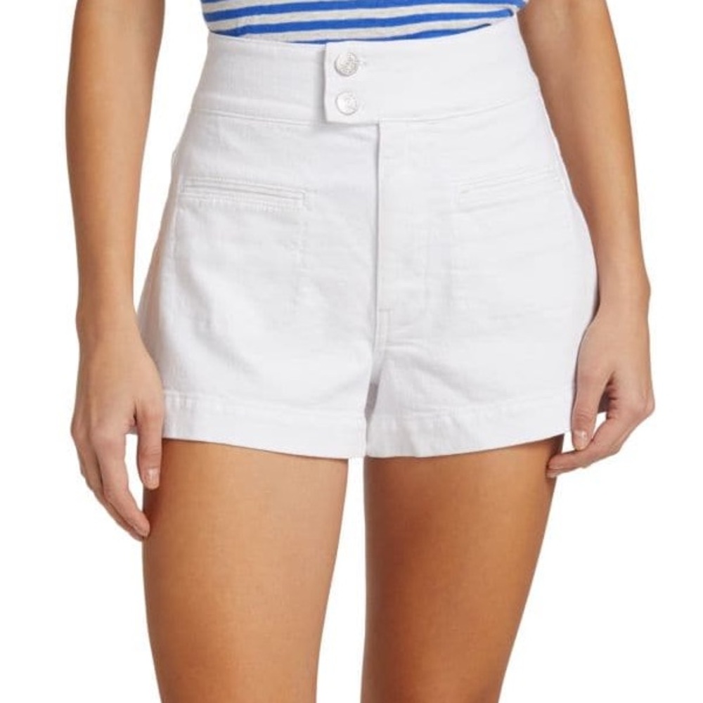 Frame Denim High-Waisted White Shorts